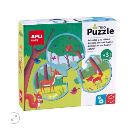 PUZZLE TRIO ANIMALES Y SU HABITAT