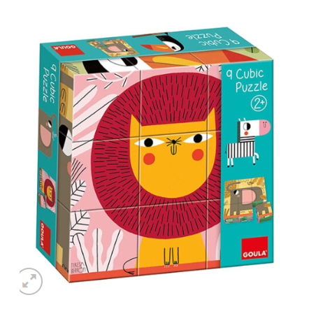 PUZZLE CUBOS ANIMALES 9 PIEZAS